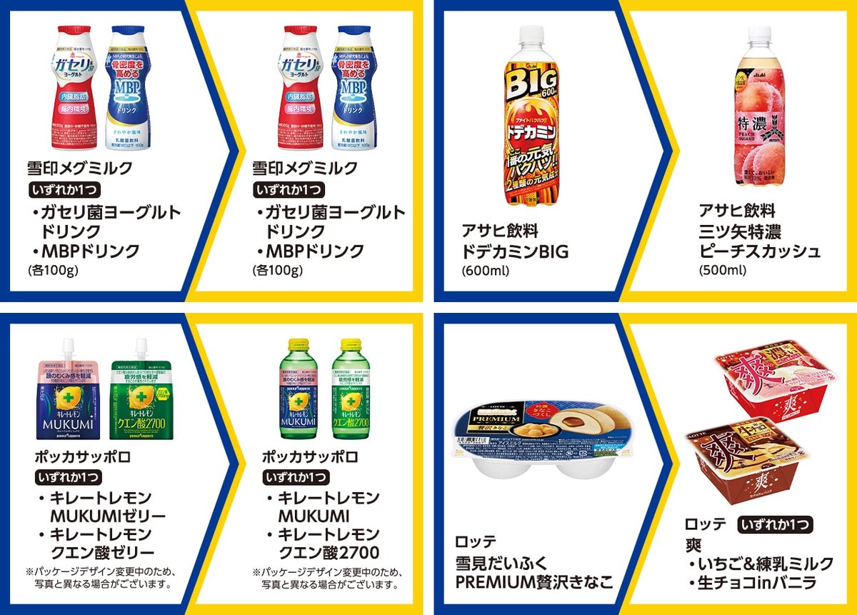 ミニストップで10月13日から発券の1GET。ガセリ菌ヨーグルトドリンク、ドデカミンBIG、キレートレモン、雪見だいふく